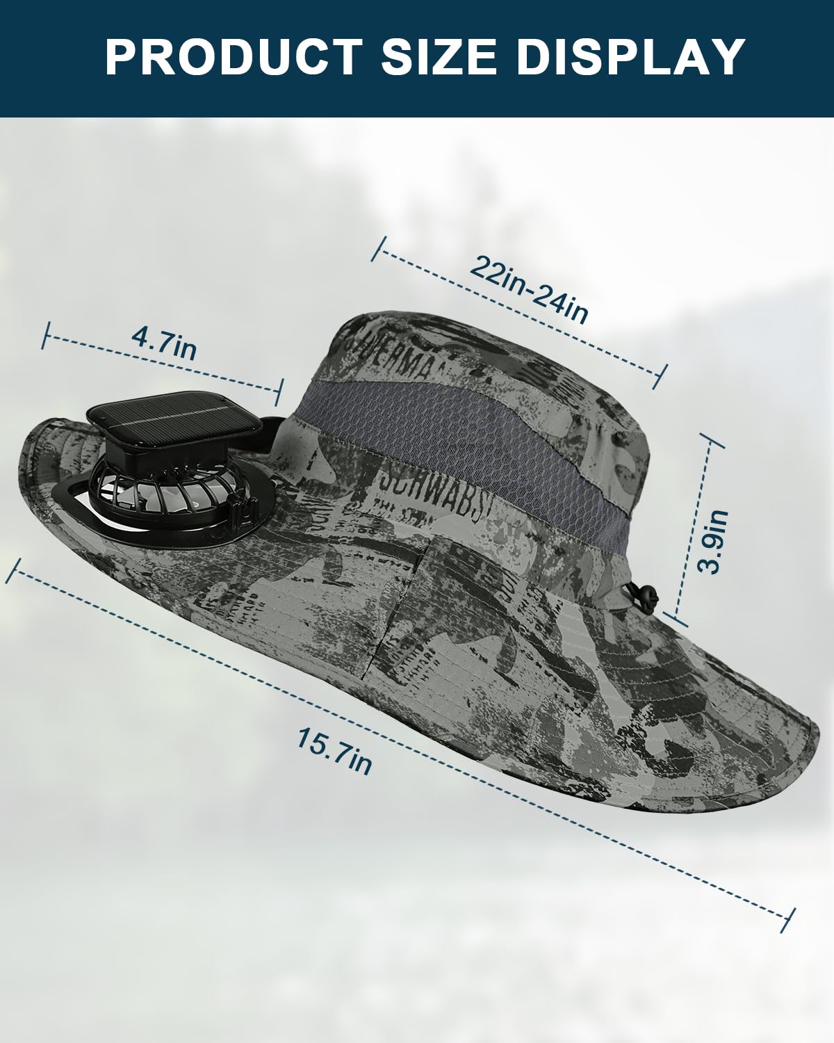 Outdoor scene with hat being worn during activity