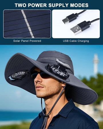 FANSEXPERT sun hat closeup shows elastic drawstring for a snug, adjustable fit.