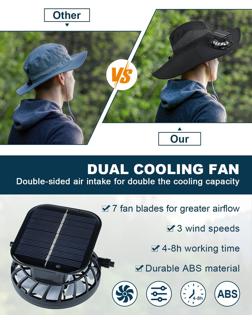 Soft breathable fabric with mesh crown for sweat absorption