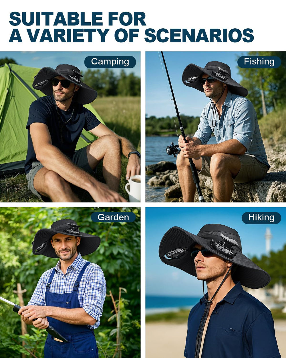 Outdoor use: fishing, beach, hiking with FANSEXPERT sun hat