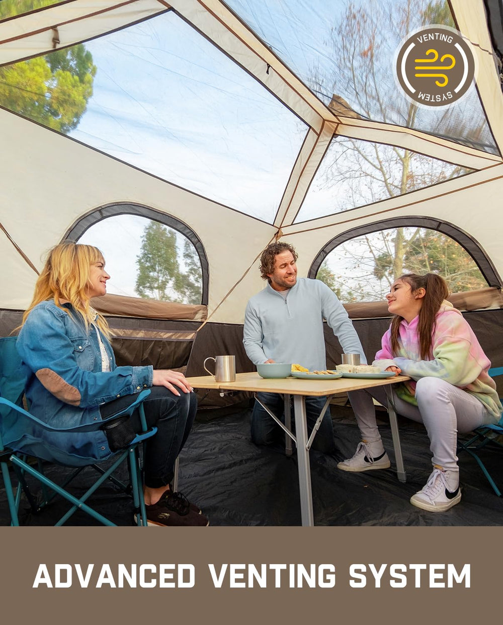 FanttikOutdoor Zeta C6 Pro Max multiple mesh windows promote airflow and cool nights.