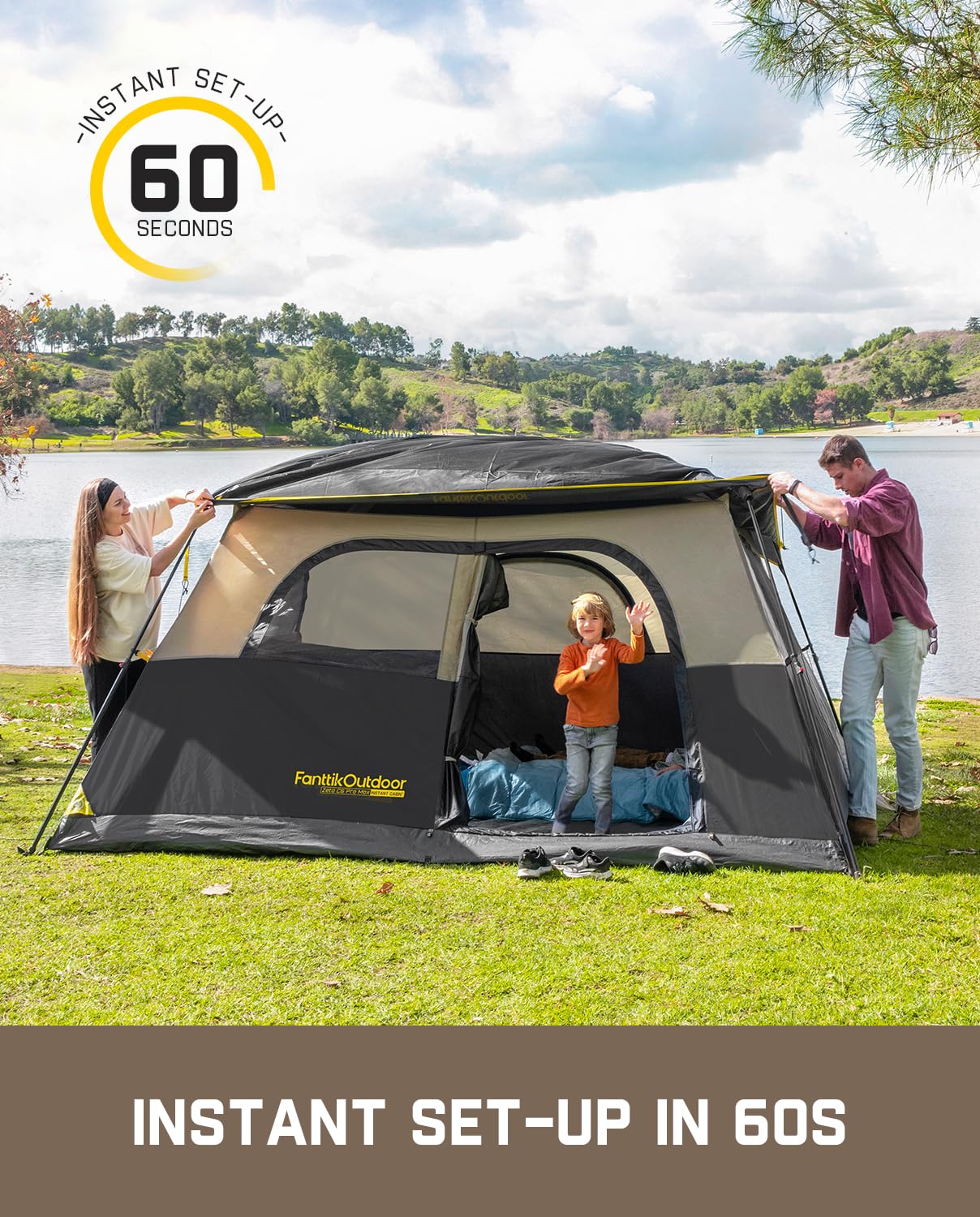 FanttikOutdoor Zeta C6 Pro Max rainfly ensures dry interior during unexpected showers.