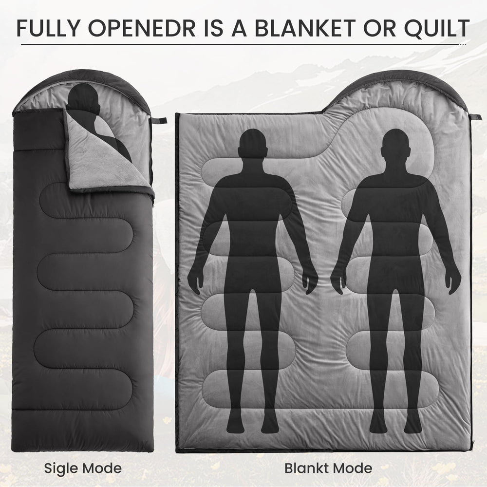 FARLAND sleeping bag in use during camping or hiking adventures.