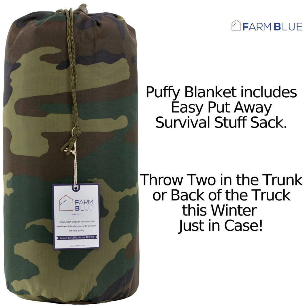 Farm Blue Jungle Camo blanket measures 82 by 57 inches in practice.