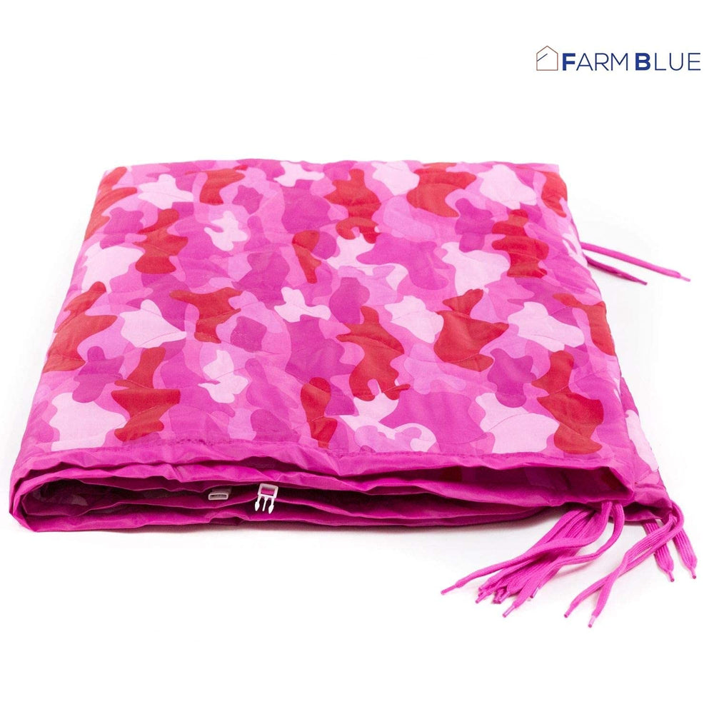Farm Blue Pink Camo Woobie Blanket in stadium event for extra coverage and comfort
