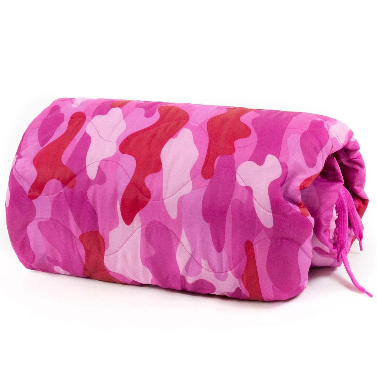 Farm Blue Pink Camo Woobie Blanket fully opened, showcasing warmth for chilly nights