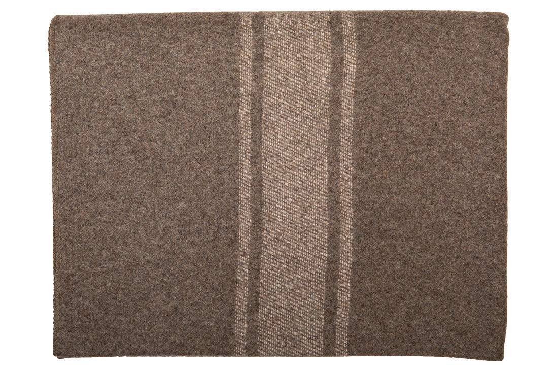 Farm Blue Wool Blanket Military Style folded for compact warmth on chilly nights