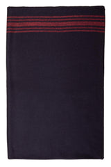 Farm Blue Wool Blanket on camping scene, rugged durability for tents and picnics.