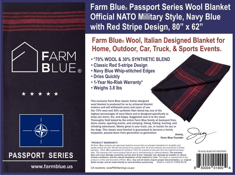 Farm Blue Wool Blanket stored in gear bag, easy to carry for outdoor festivals.