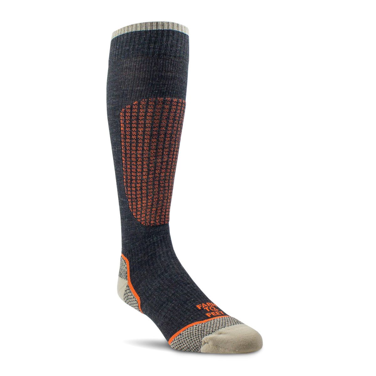 Farm to Feet Aberdeen Hunt/Fish socks with merino wool and seamless toe for outdoor comfort.