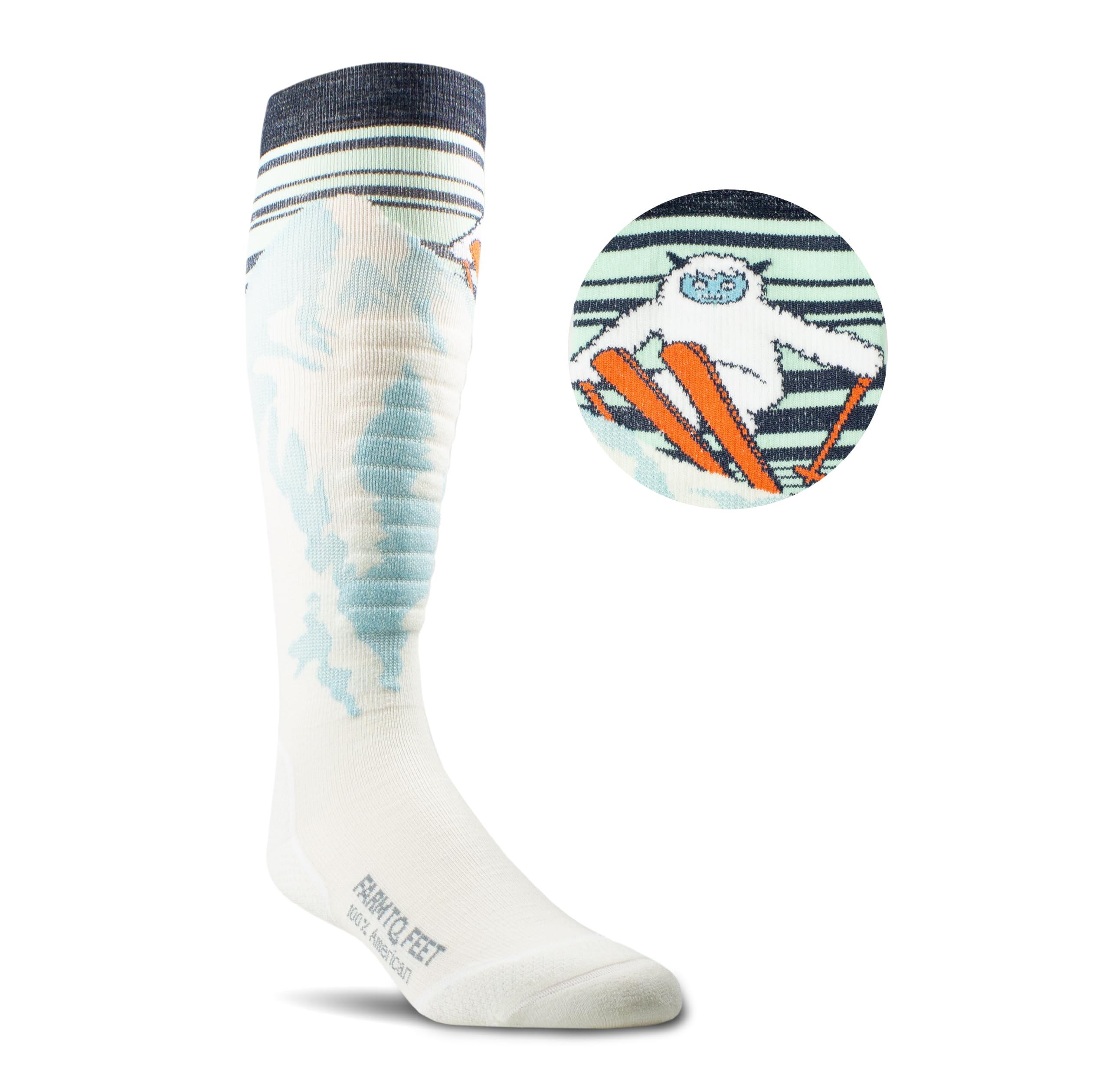Farm to Feet Breckenridge light cushion over-the-calf socks in natural color for all-day comfort and durability.