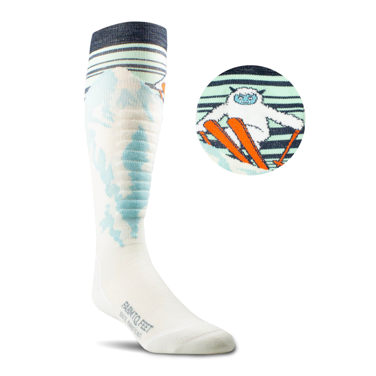 Farm to Feet Breckenridge light cushion over-the-calf socks in natural color for all-day comfort and durability.