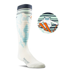Farm to Feet Breckenridge light cushion over-the-calf socks in natural color for all-day comfort and durability.