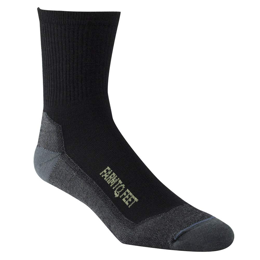 Farm to Feet Denver 3/4 Crew sock in black; soft merino warmth, all-season comfort.