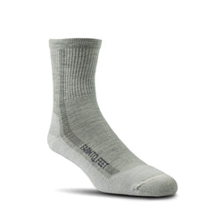 Farm to Feet Denver 3/4 crew sock on foot; breathable merino for all-day comfort.