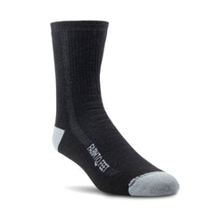 Farm to Feet Denver MW 3/4 Crew sock pack shot in black showing durable cushioning for long hikes.