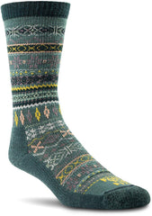 Farm to Feet Hamilton Green Gables sock, close-up knit highlighting durable merino construction.