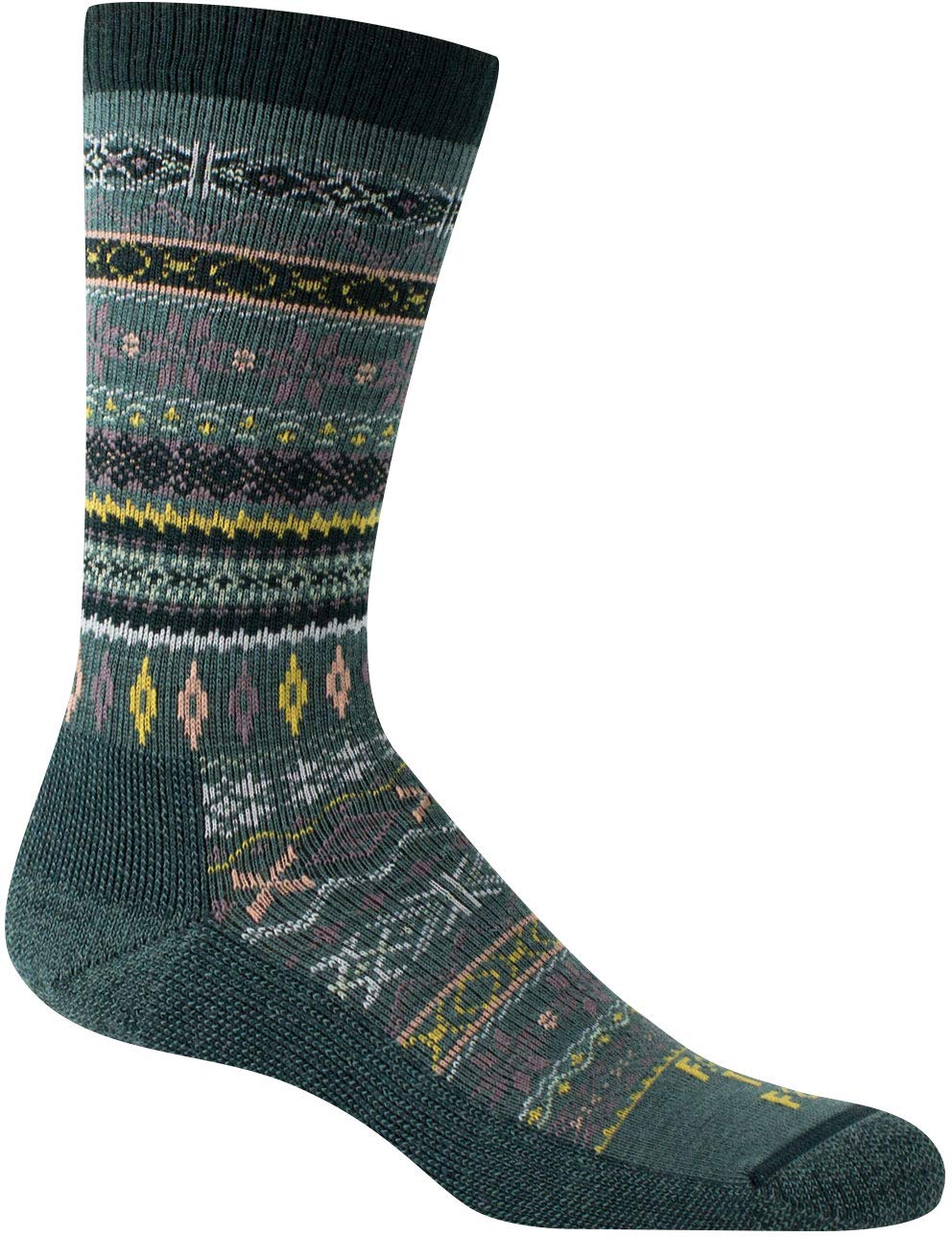 Farm to Feet Hamilton Green Gables sock, top view, enhancing daily comfort.