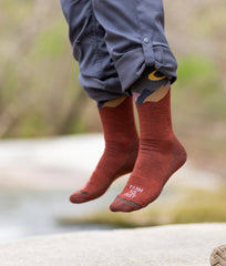 Farm to Feet Maricopa merino wool seamless toe close-up for blister-free wear.