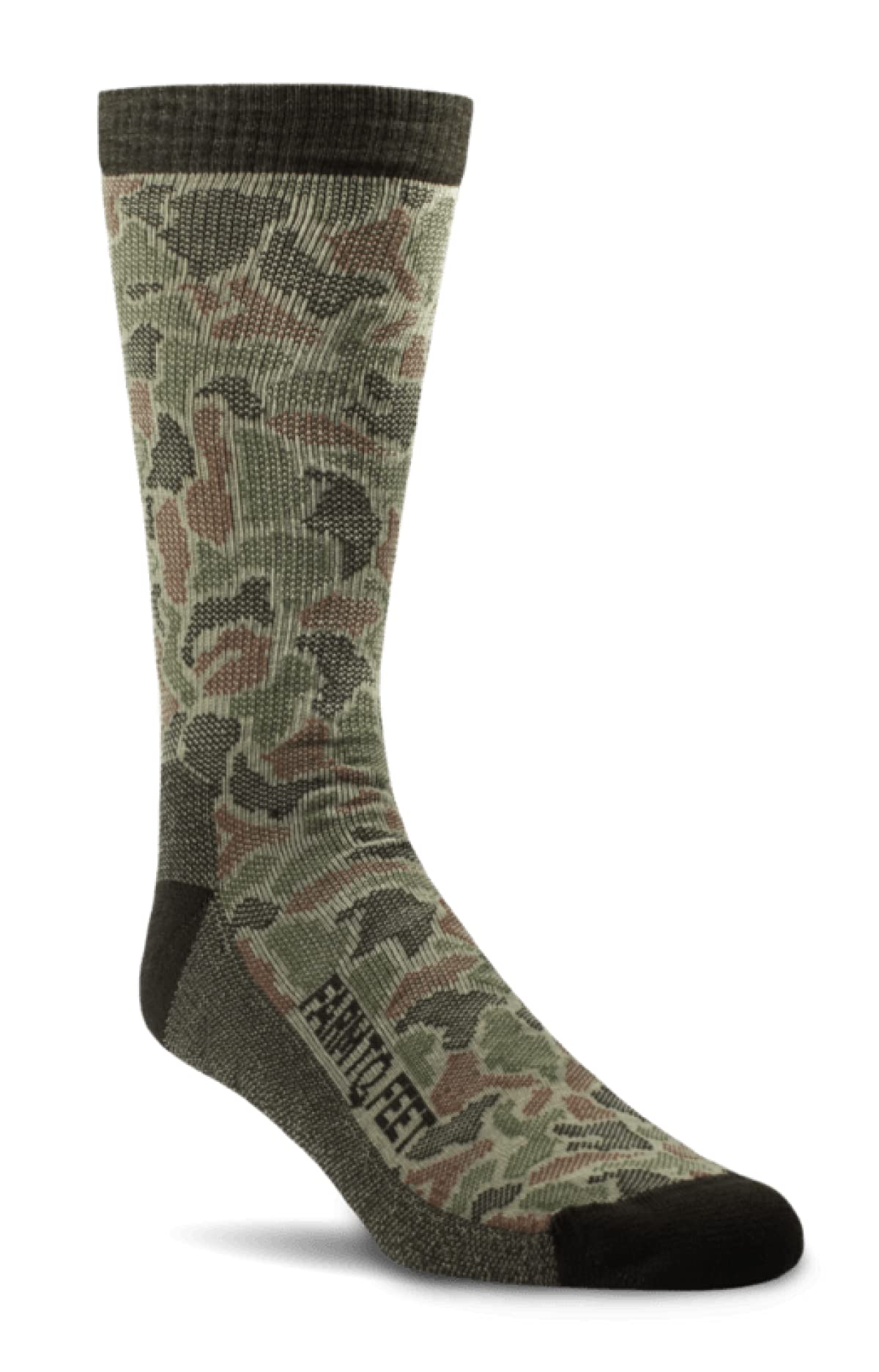 Farm to Feet Minnetonka Light Cushion Everyday Crew socks in desert tan, cushioned sole for all-day comfort.