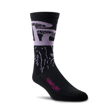 Farm to Feet Sonoma Everyday Light Cushion Crew Socks blackberry front view, breathable merino comfort.