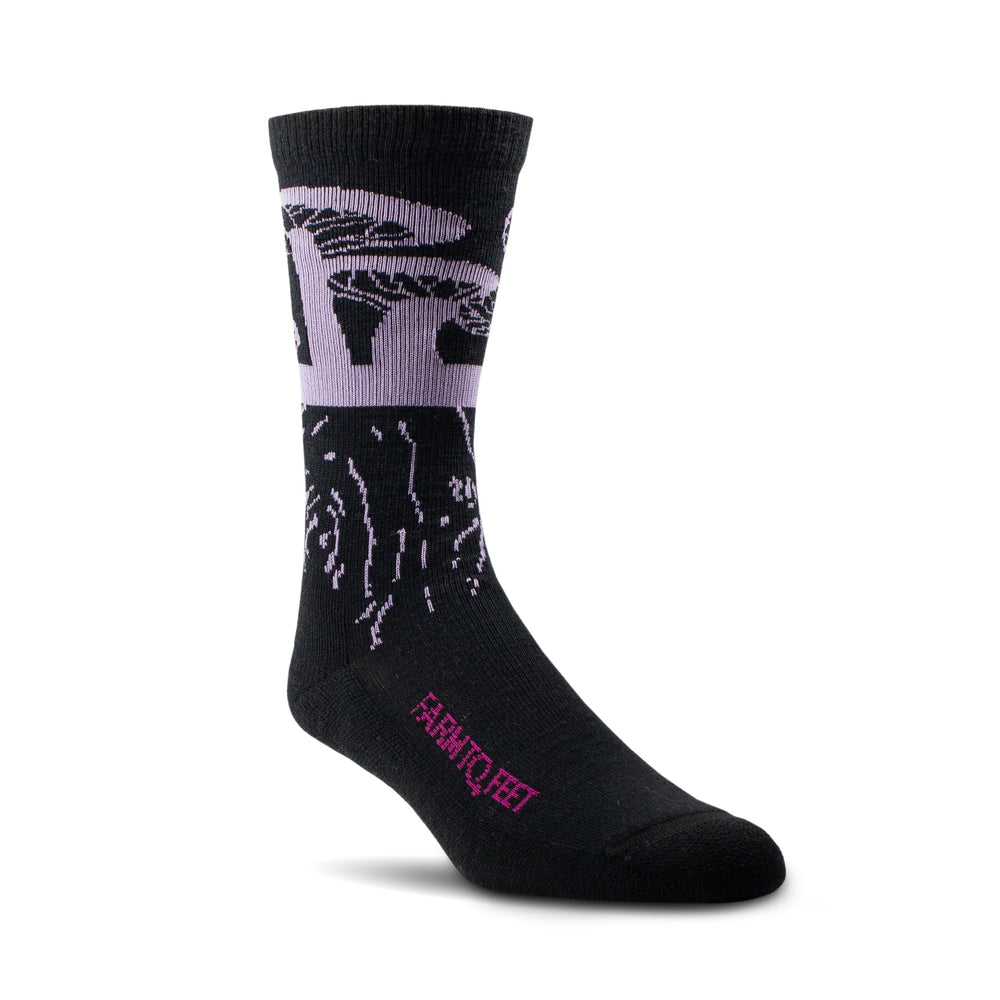 Farm to Feet Sonoma Everyday Light Cushion Crew Socks blackberry front view, breathable merino comfort.