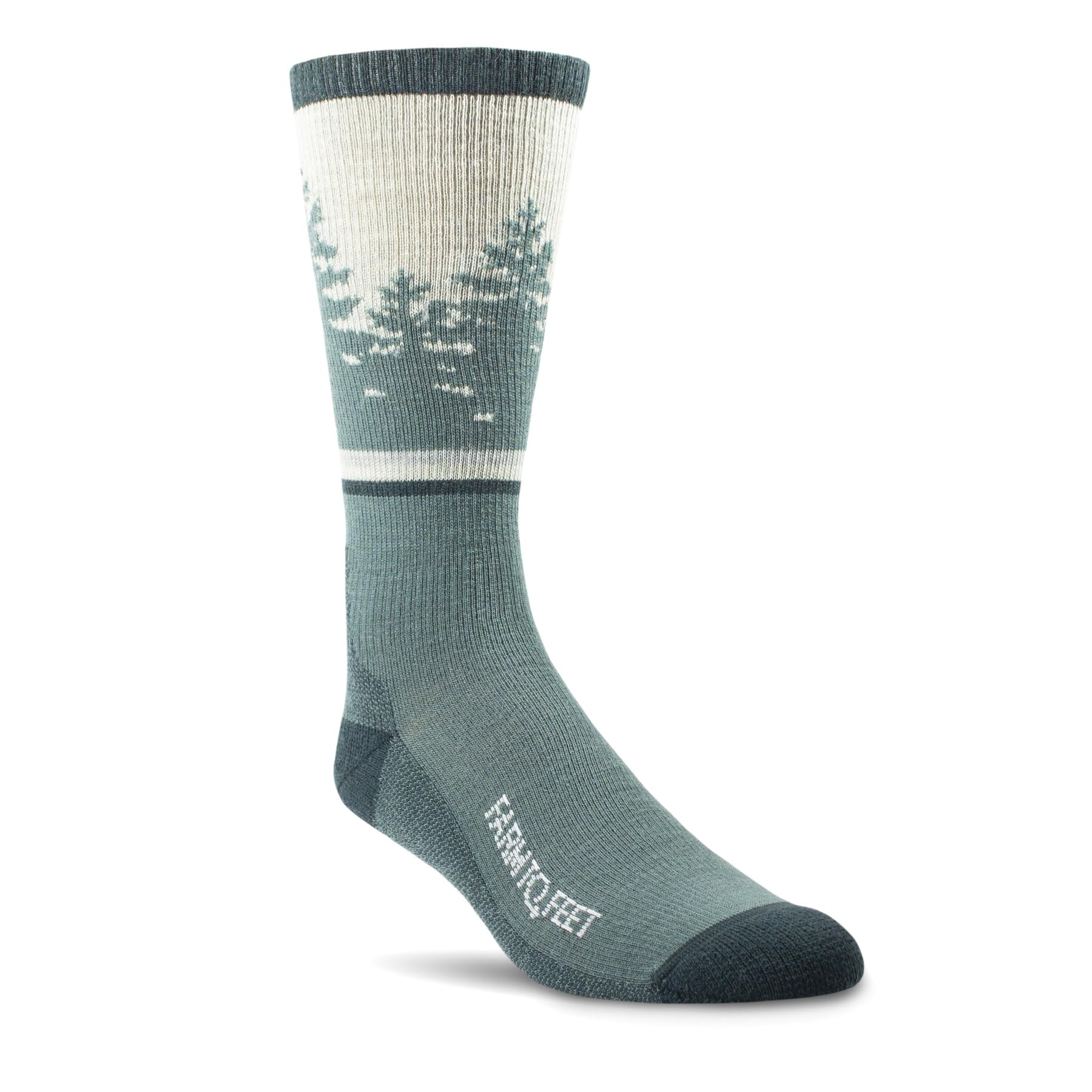 Farm to Feet Spokane light cushion crew socks, front view, breathable Merino comfort