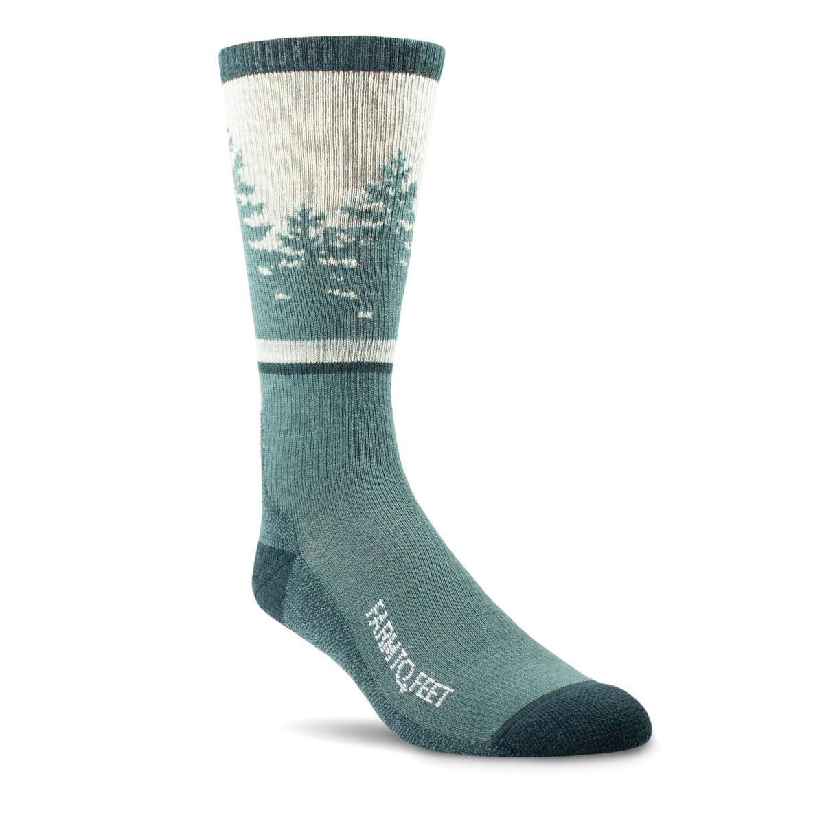 Farm to Feet Spokane light cushion crew socks, front view, breathable Merino comfort