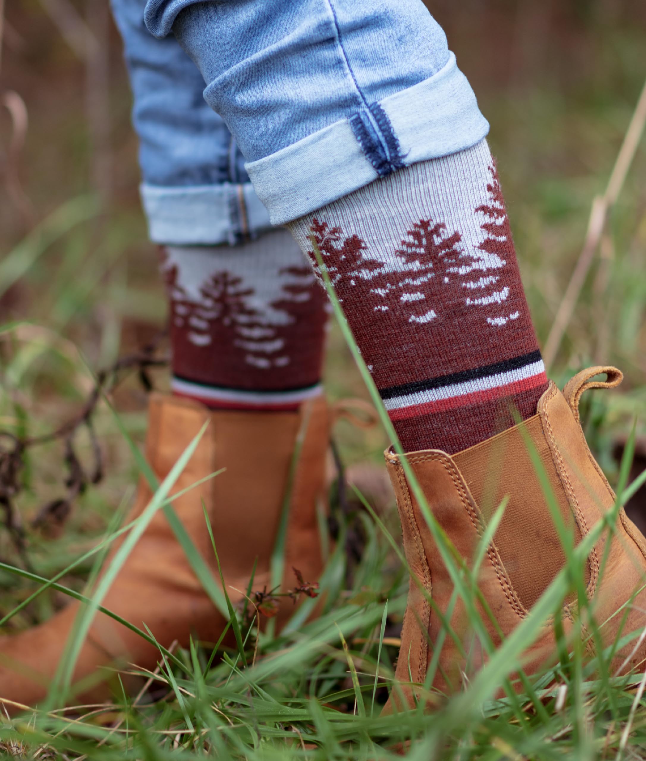 Farm to Feet Spokane light cushion crew, worn-in daily use