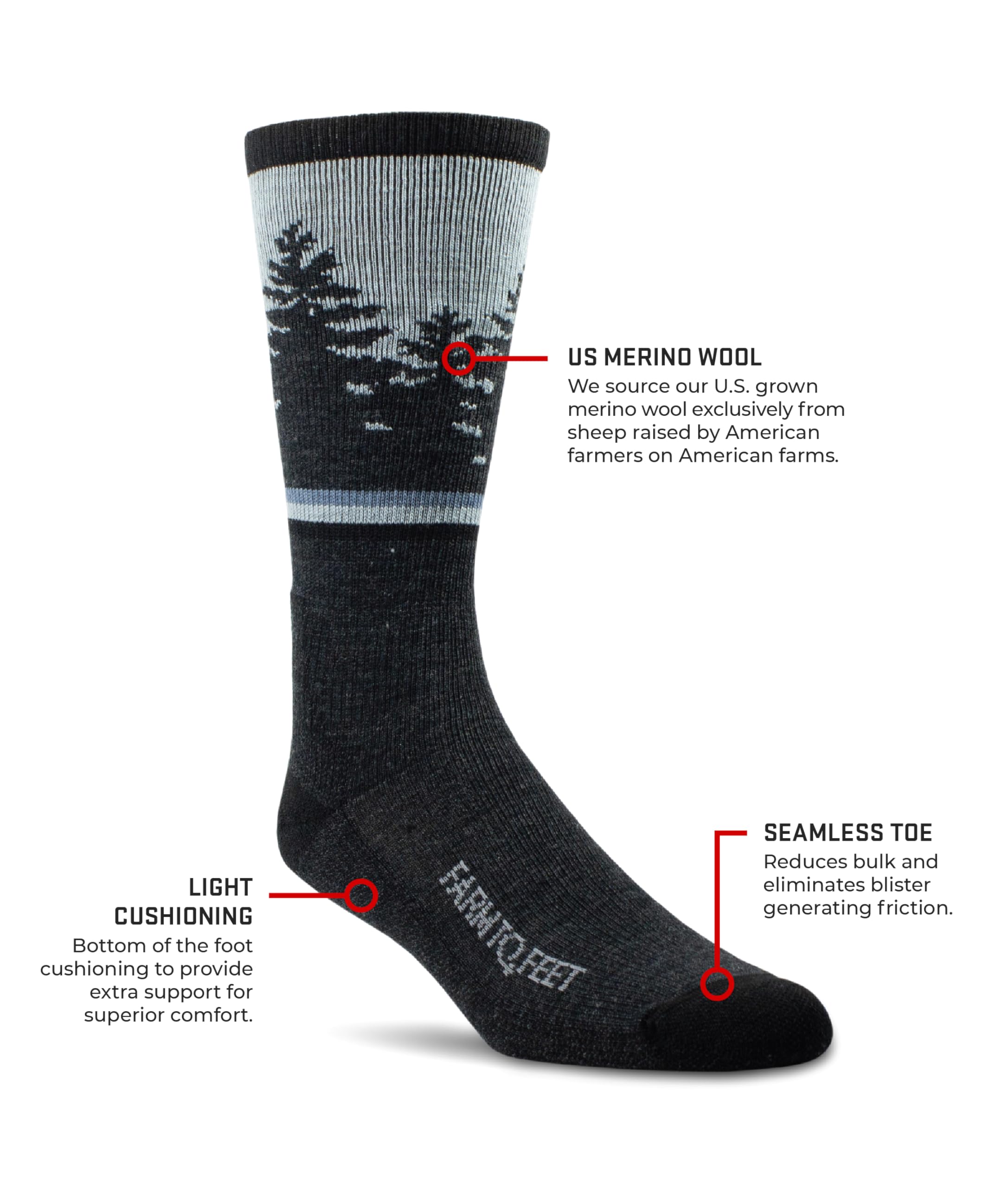 Farm to Feet Spokane seamless toe closure reduces bulk