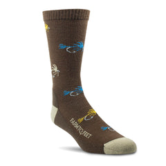 Farm to Feet Yellowstone all-season crew socks in Turkish Coffee color, front view, highlighting daily versatility.