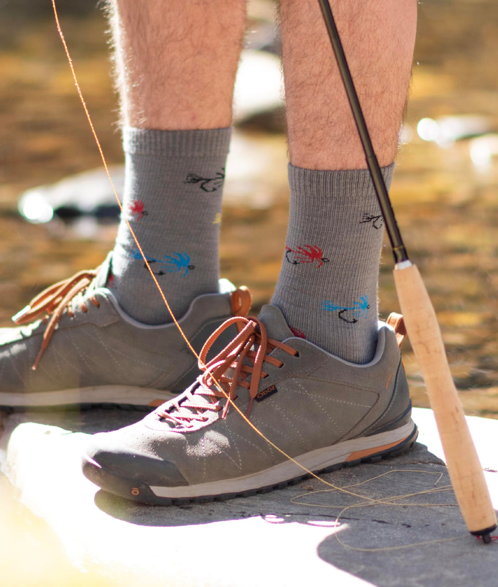 Seamless toe close-up reduces bulk and friction on the Yellowstone sock.