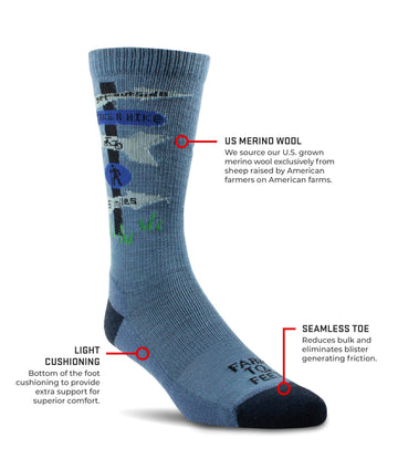 Farm to Feet Zoar seamless toe closeup for bulk-free comfort.