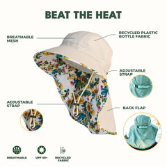 FARMER'S DEFENSE sun hat neck flap protecting the neck during beach and fishing