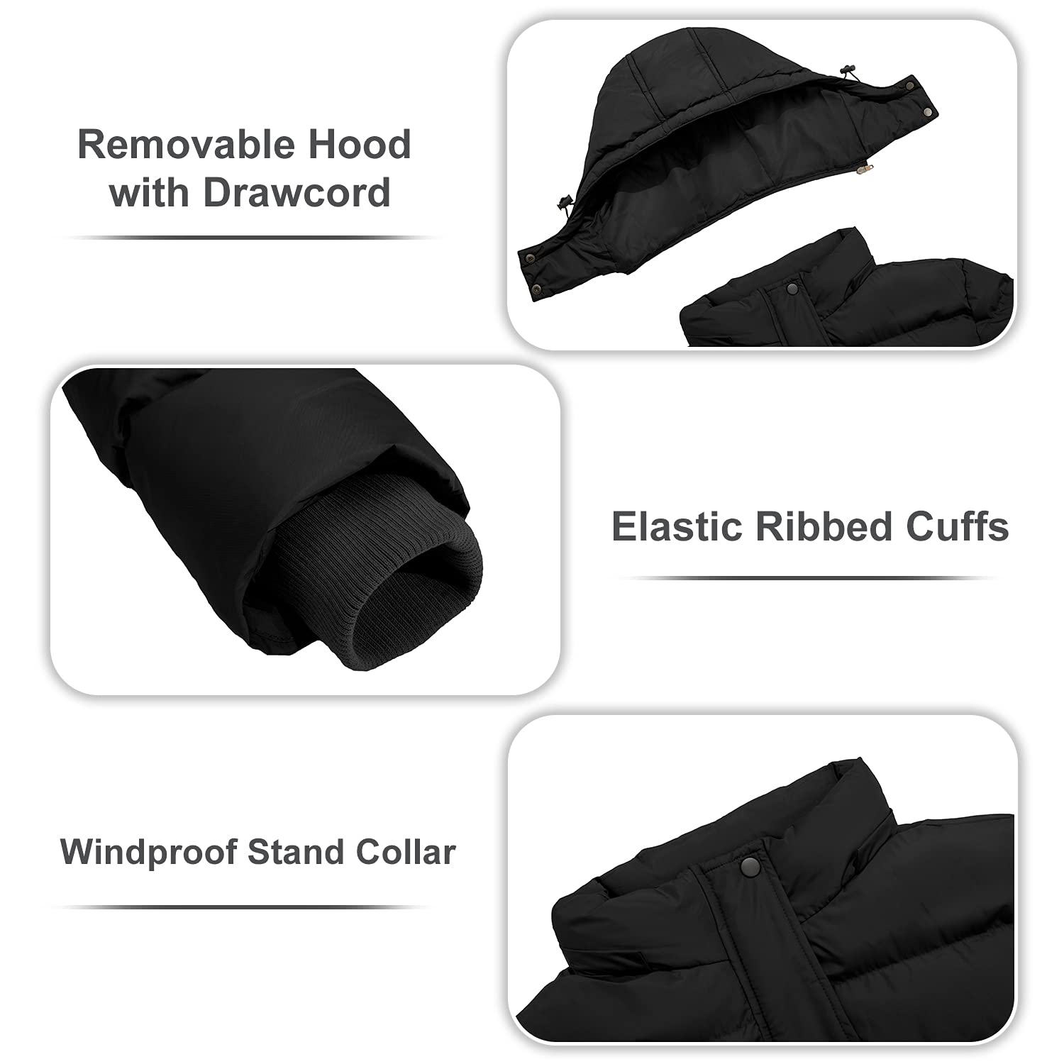 FARVALUE men's winter coat pockets detail shows practical storage.