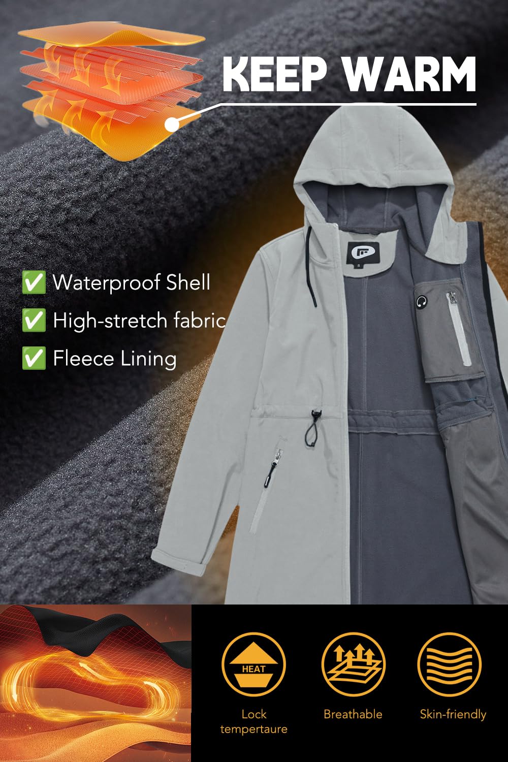 FARVALUE hood with reflective trim for night visibility