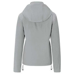 Farvalue women's softshell jacket back view illustrating windproof coverage for daily commuting.
