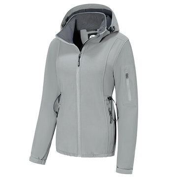 Farvalue women's softshell jacket front view showing waterproof protection for hiking.
