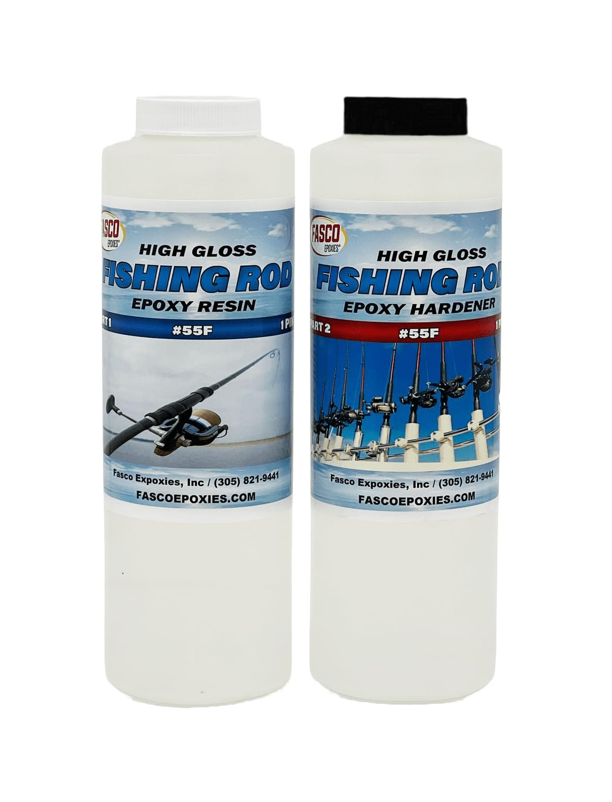 Fasco Epoxies 55F resin for rod coating provides a clear, durable finish.