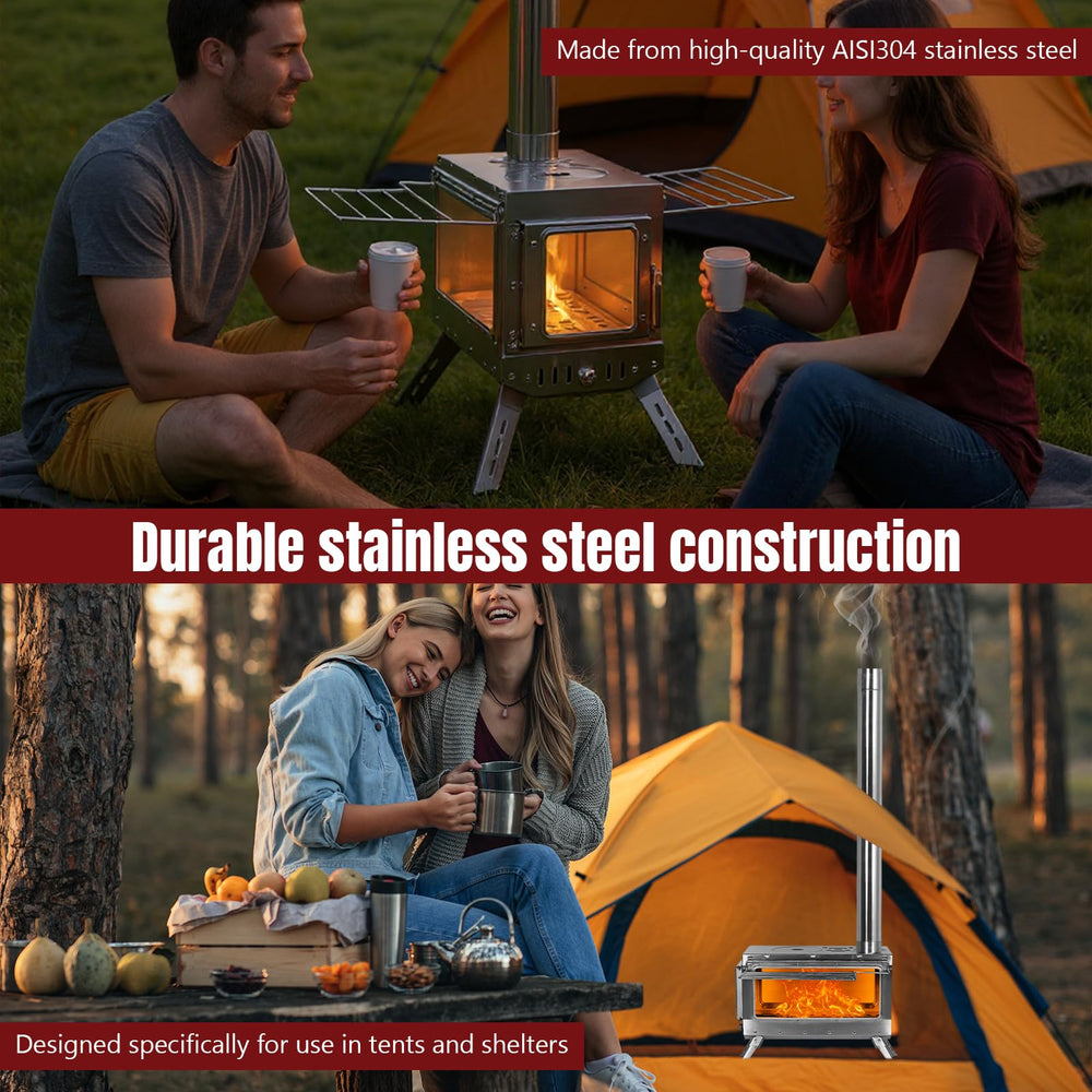 FASDRESS tent stove folding base demonstrating compact portability and easy storage.