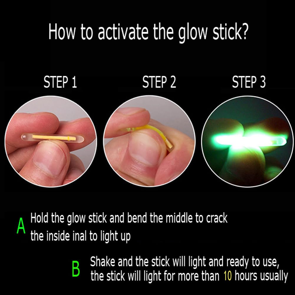 Four glow stick attachment clips