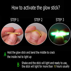Four glow stick attachment clips