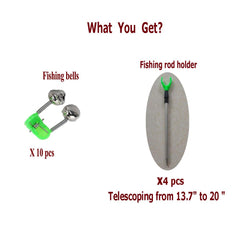 Telescopic fishing rod holder extended position