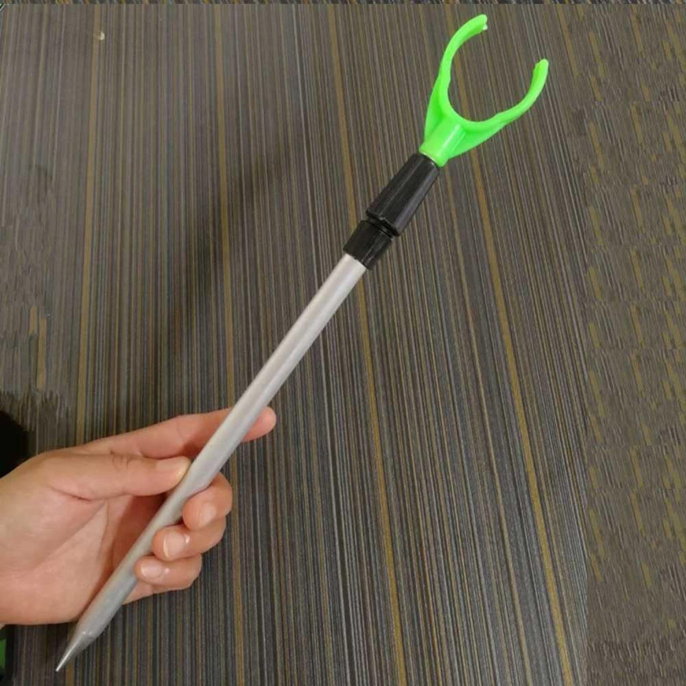 Ground stake design securing a fishing rod holder on soil