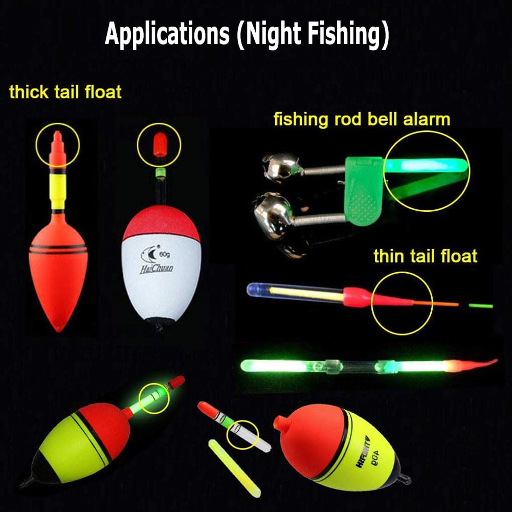 Rod tip attachment clips shown with glow sticks