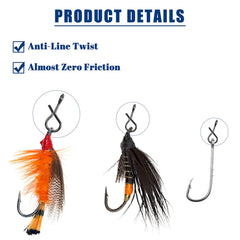 Lure change clip being used to attach a fly