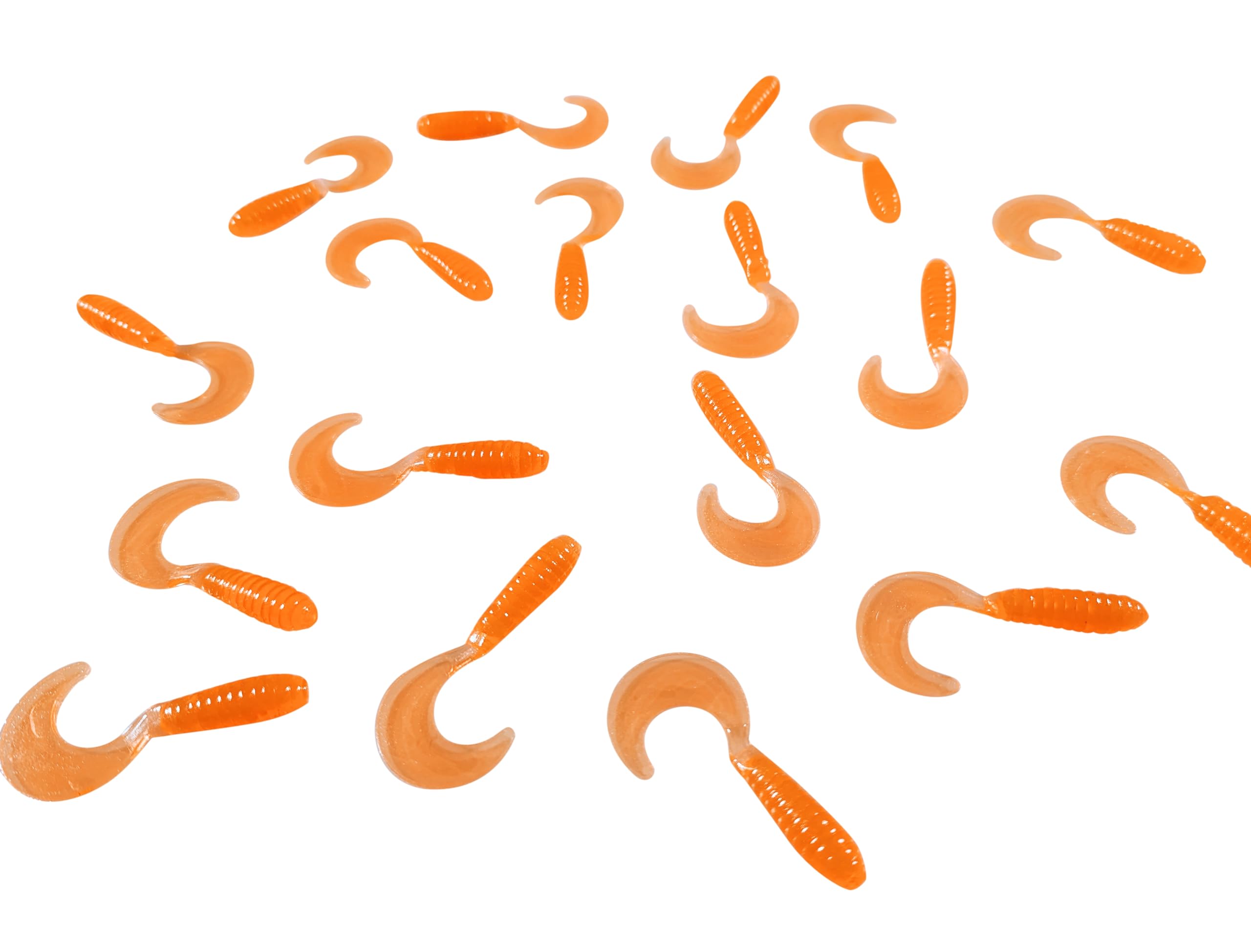 FastFish Megatail Glo Orange 3-inch lure with lifelike tail action for creeks and rivers.