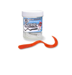 Fat Cow jig strips eel tail Salmon Blaze boost action and visibility on lures.