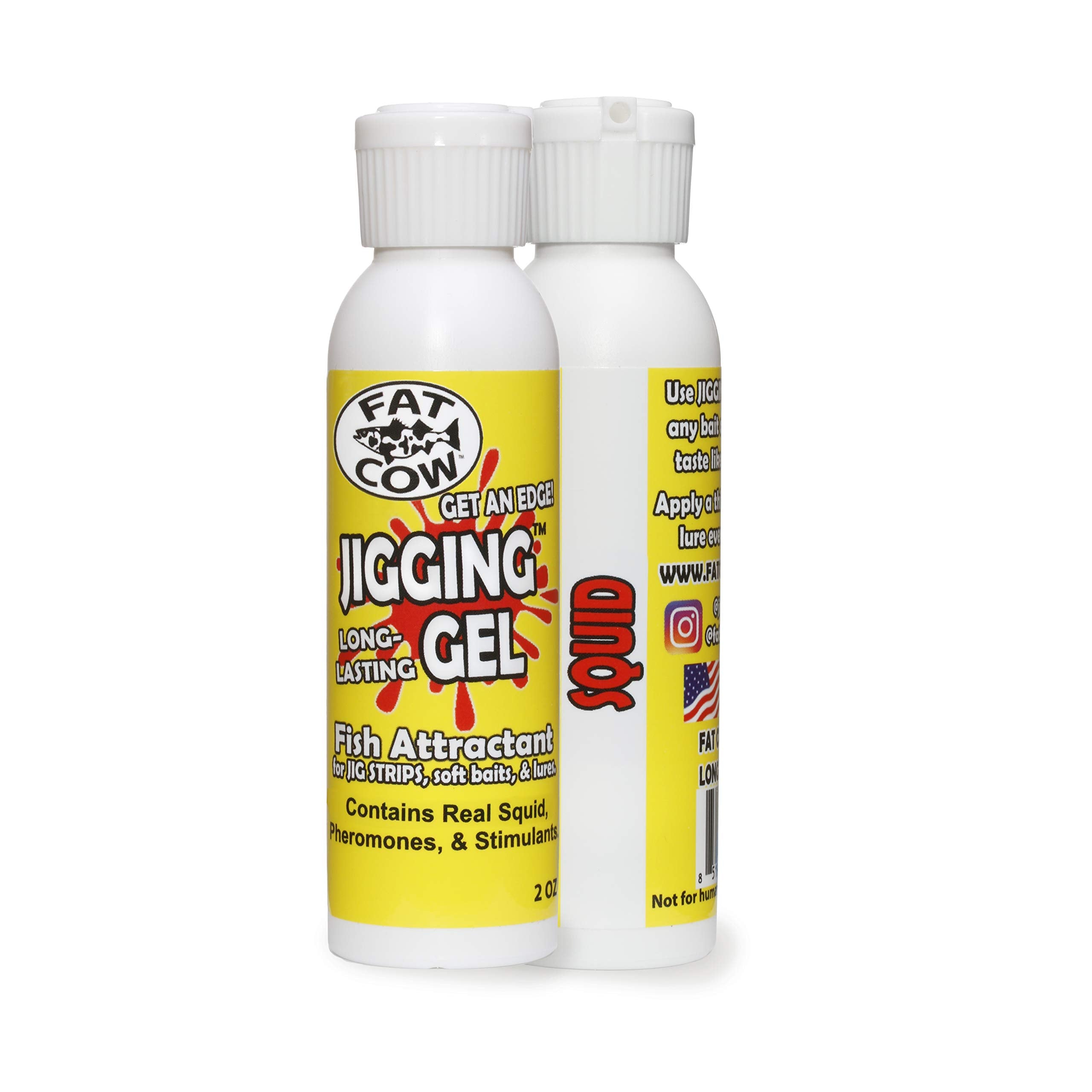 Fat Cow Jigging Gel Bait Jar enhances scent and attraction for jigging