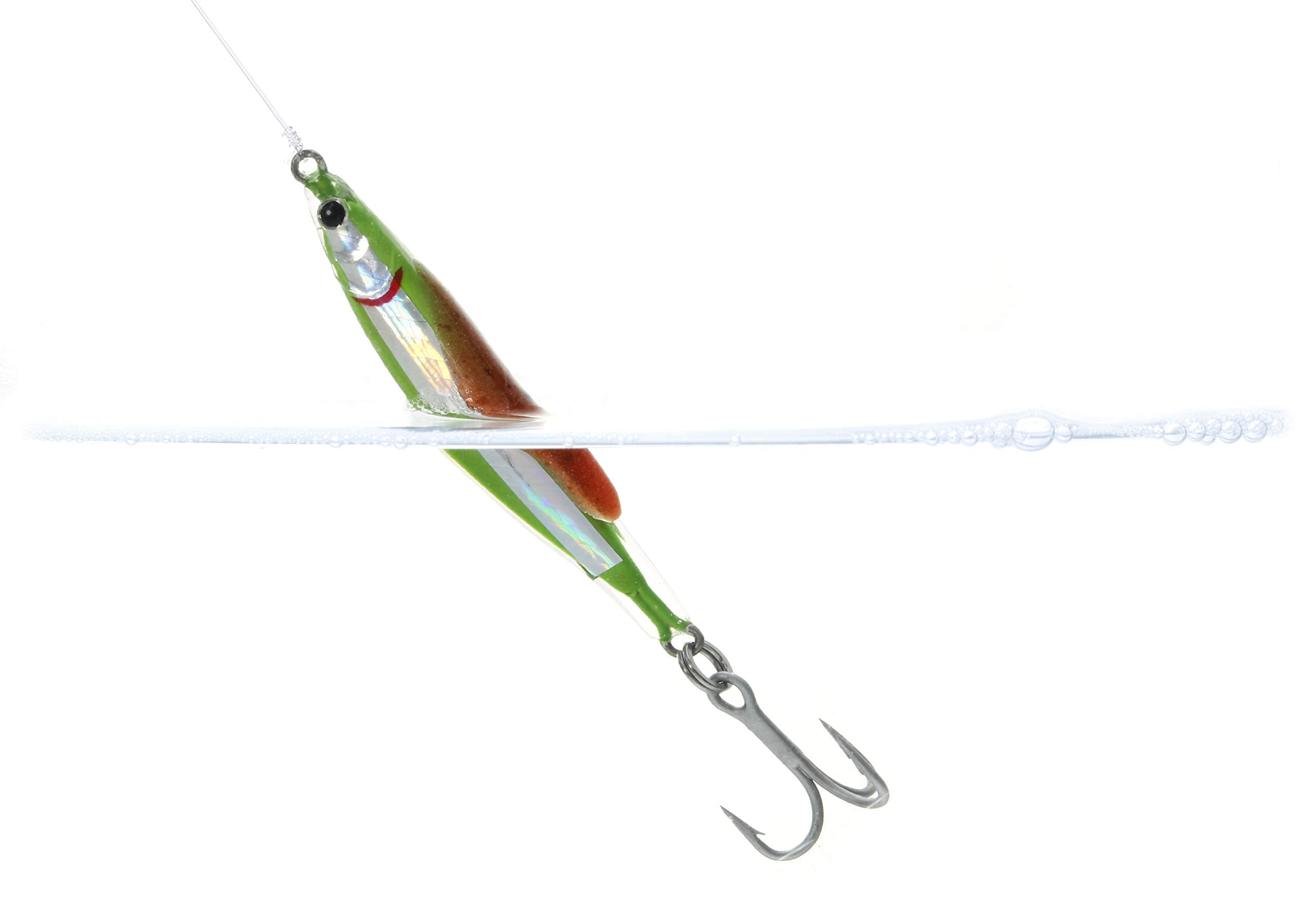 Close-up shows sticky gel on soft baits for longer hold